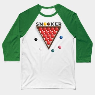 Snooker Ball Design Baseball T-Shirt